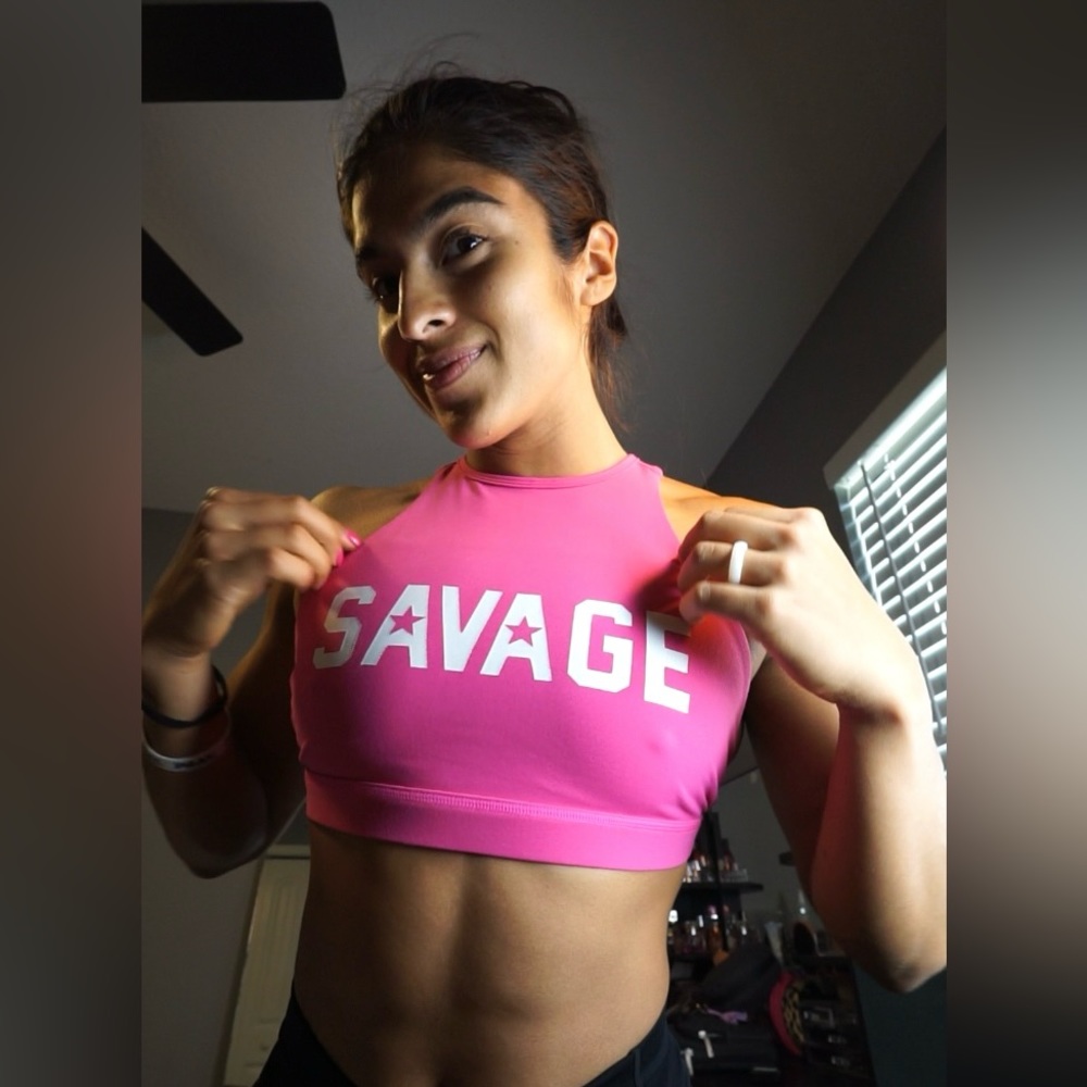 High-Neck Neon Sport Bra